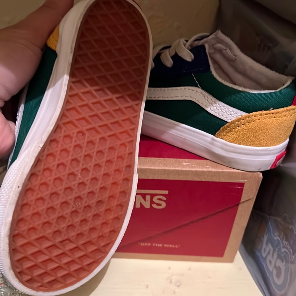 Toddler size 8. Blue, green yellow vans